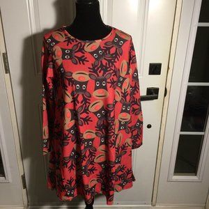 Misslook Ladies Tunic Top Size XL Holiday Reindeer